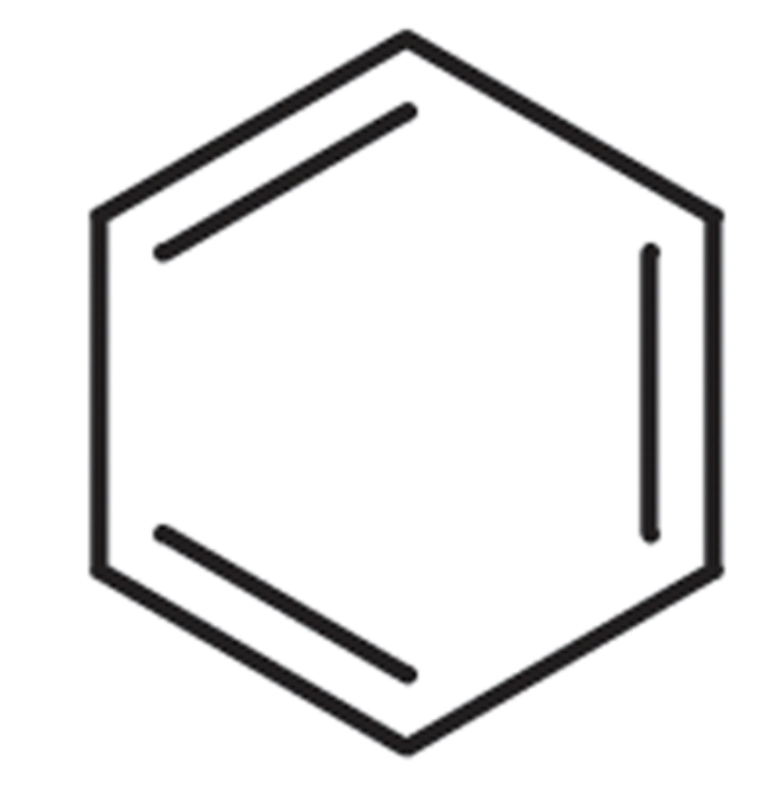 <p>A ring structure with alternating single and double bonds</p>