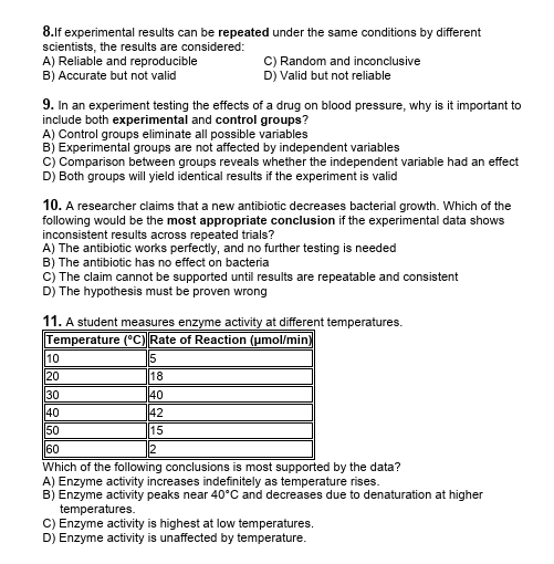 <p>(Scientific Design)<strong>&nbsp;<u>Scientific Design &amp; Data Collection Questions:</u></strong>&nbsp;Set #2</p>