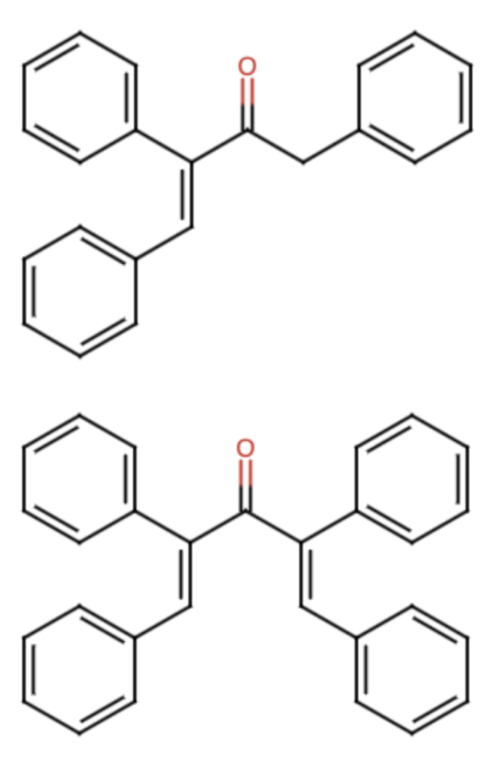 <p>C=C groups between sp<sub>3</sub> carbons and aldehyde carbon on benzaldehyde</p>