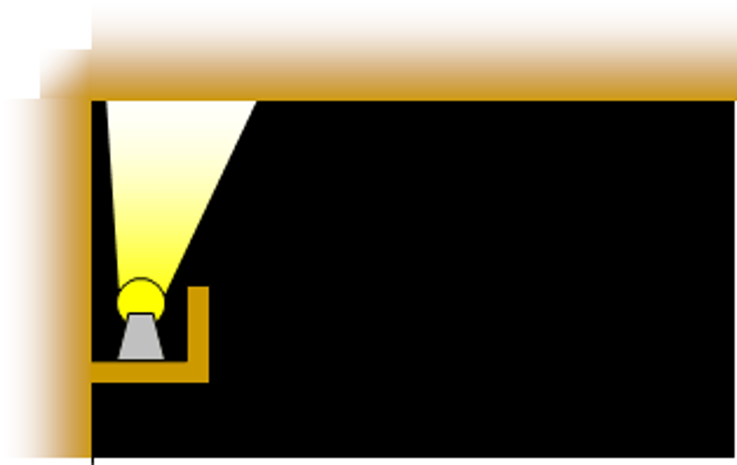 <p>A system where light sources are shielded by a ledge to distribute light upwards over the ceiling and upper wall. It is a form of indirect lighting.</p>