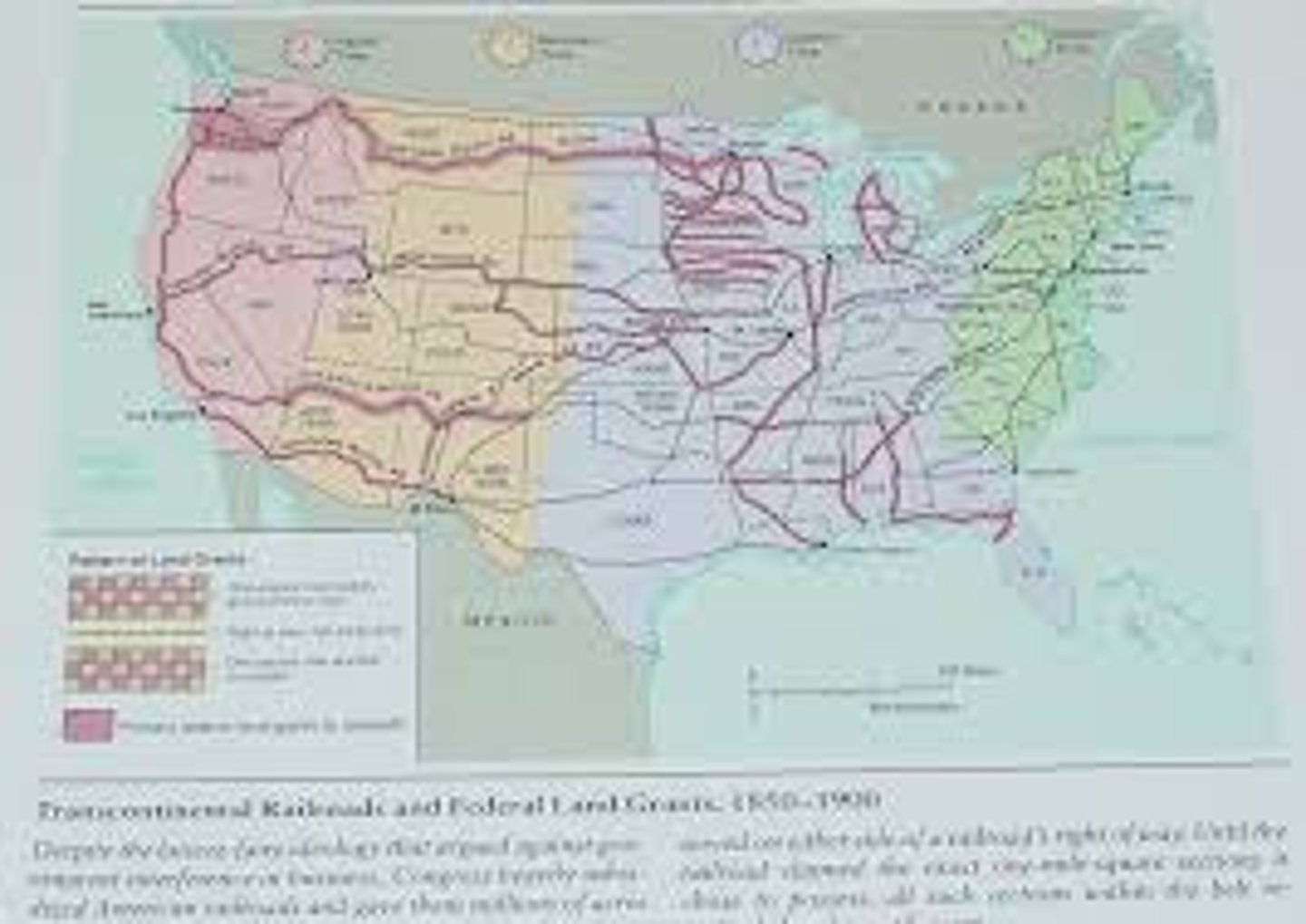 <p>Railroads were given over $200 million acres of land grants to build the railroads. Many of the plots were sold at an average price of $3 an acre. The proximity of the railroad to a town normally would play a role in its survival.</p>