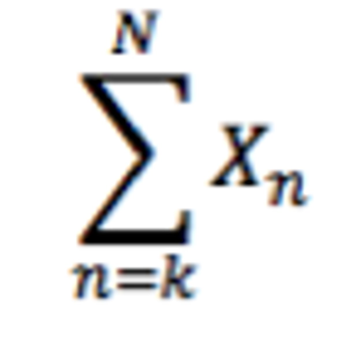 <p>If {Xn} is a sequence this is the sum of its terms</p><p>Xk, Xk+1, Xk+2,...Xn</p>