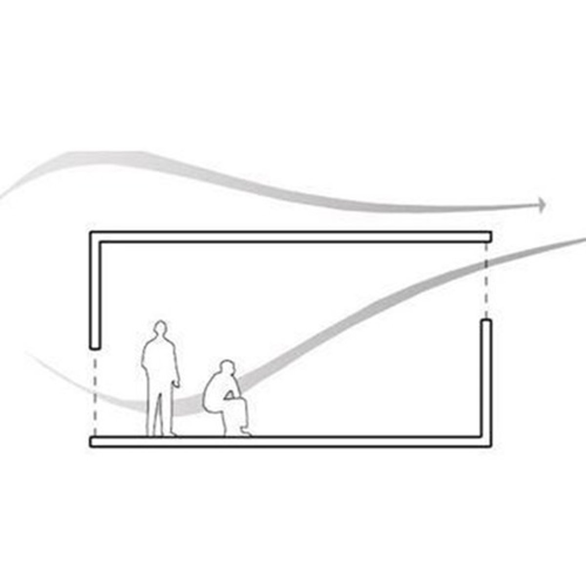 <p>the circulation of fresh air through open windows, doors, or other openings on opposite sides of a room</p>