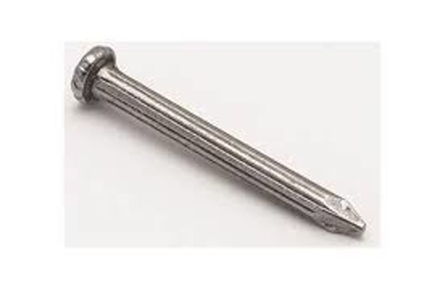 <p>a hardened steel nail with a knurled or fluted shank; esp. used for fastening to masonry.</p>