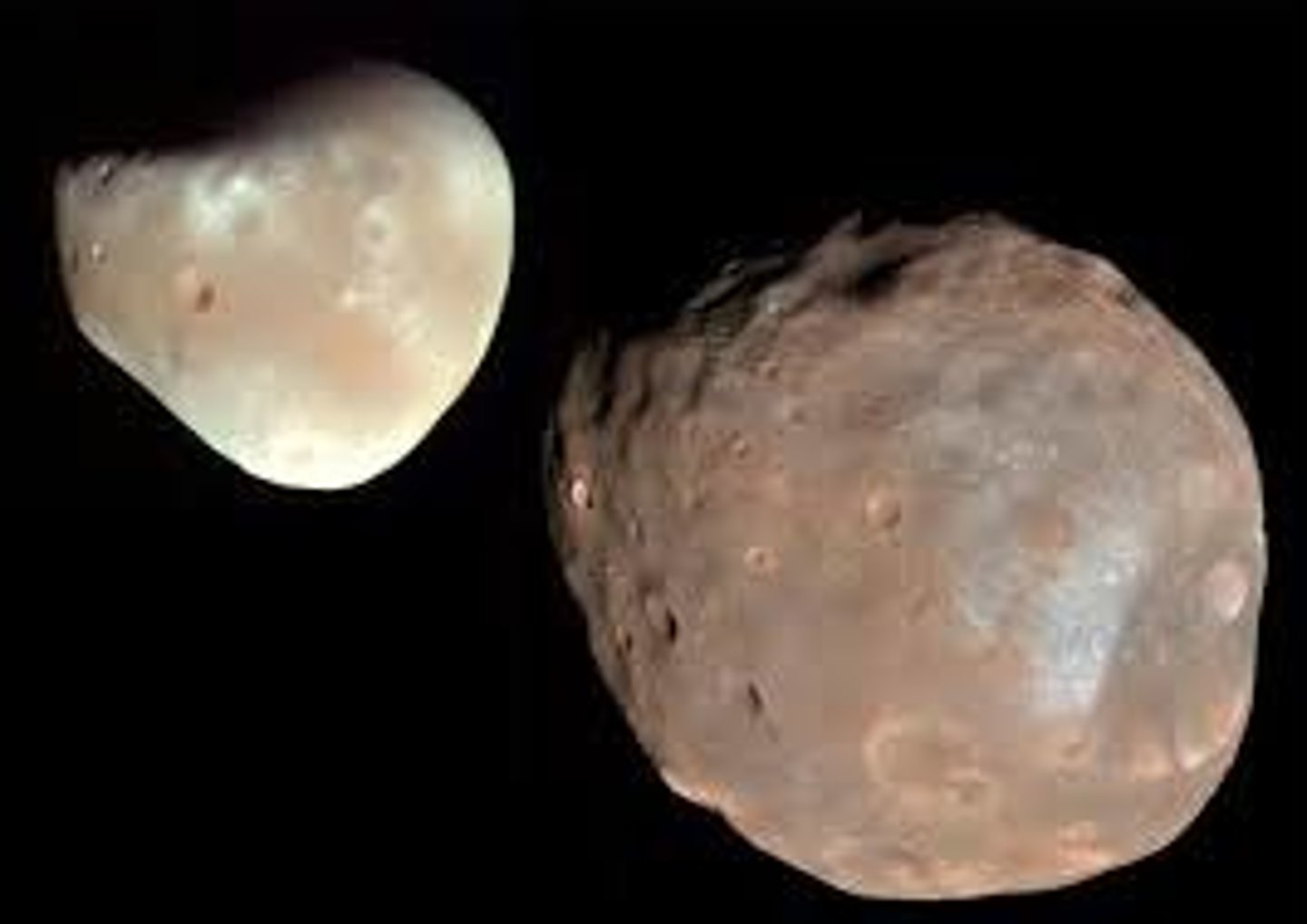<p>Two moons of Mars. Named for the God of War's</p><p>attendants, Fear and Terror. Thought to be asteroids captured by Mars' gravitational pull due to their non-spherical shapes.</p>