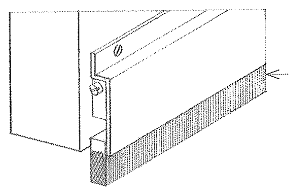 <p><span>A horizontal bar at the bottom of a door that drops automatically when the door is closed in order to seal the threshold and reduce noise transmission</span></p>