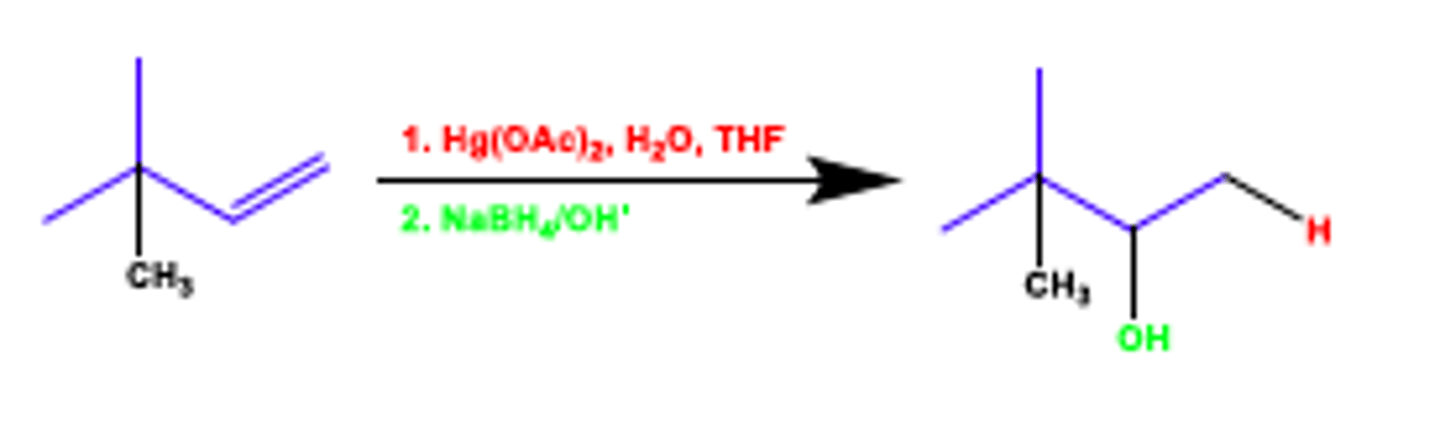 <p>markovnikov addition, no rearrangements, high yield</p><p>variation to make markovnikov ethers: use alcohol as solvent</p>