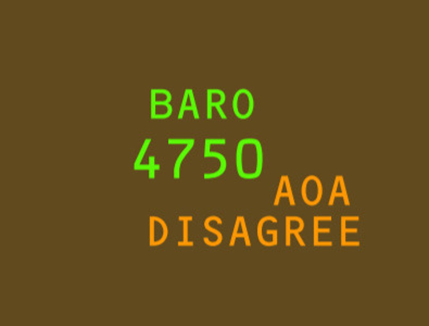 <p></p><ul><li><p>Captain's and First Officer's AOA values disagree by >10° for >10 seconds</p></li><li><p>Alert is shown on both PFDs</p></li><li><p>Does not indicate which AOA value is erroneous</p></li></ul><p></p>