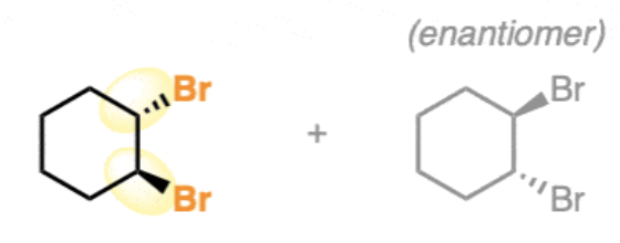<p>bromination (halohydrin formation) of alkenes</p>