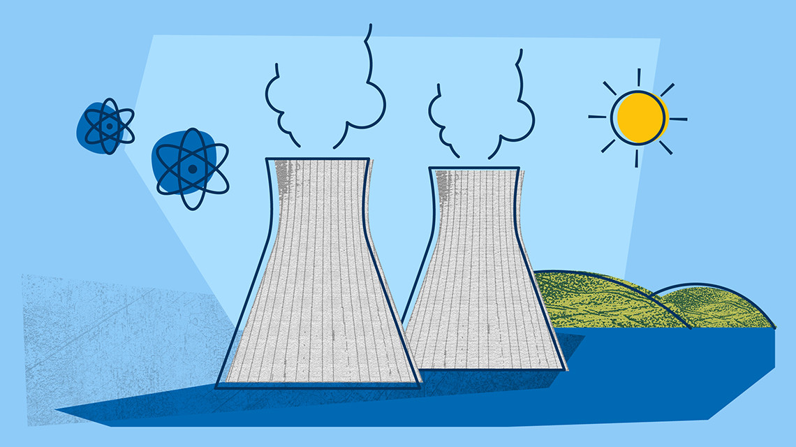 <p><span style="color: red"><strong>Energy released during nuclear reactions, primarily through fission or fusion, is used for power generation and various applications. </strong></span></p>