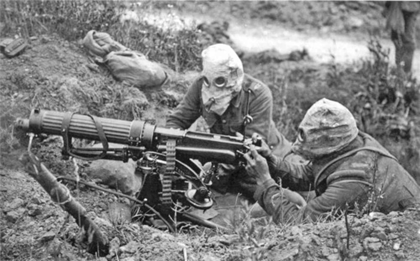 <p>There was an introduction to atomic warfare, poison gas, machine guns, air force, tanks. (Sydnee) Faster, more efficient warfare.</p>