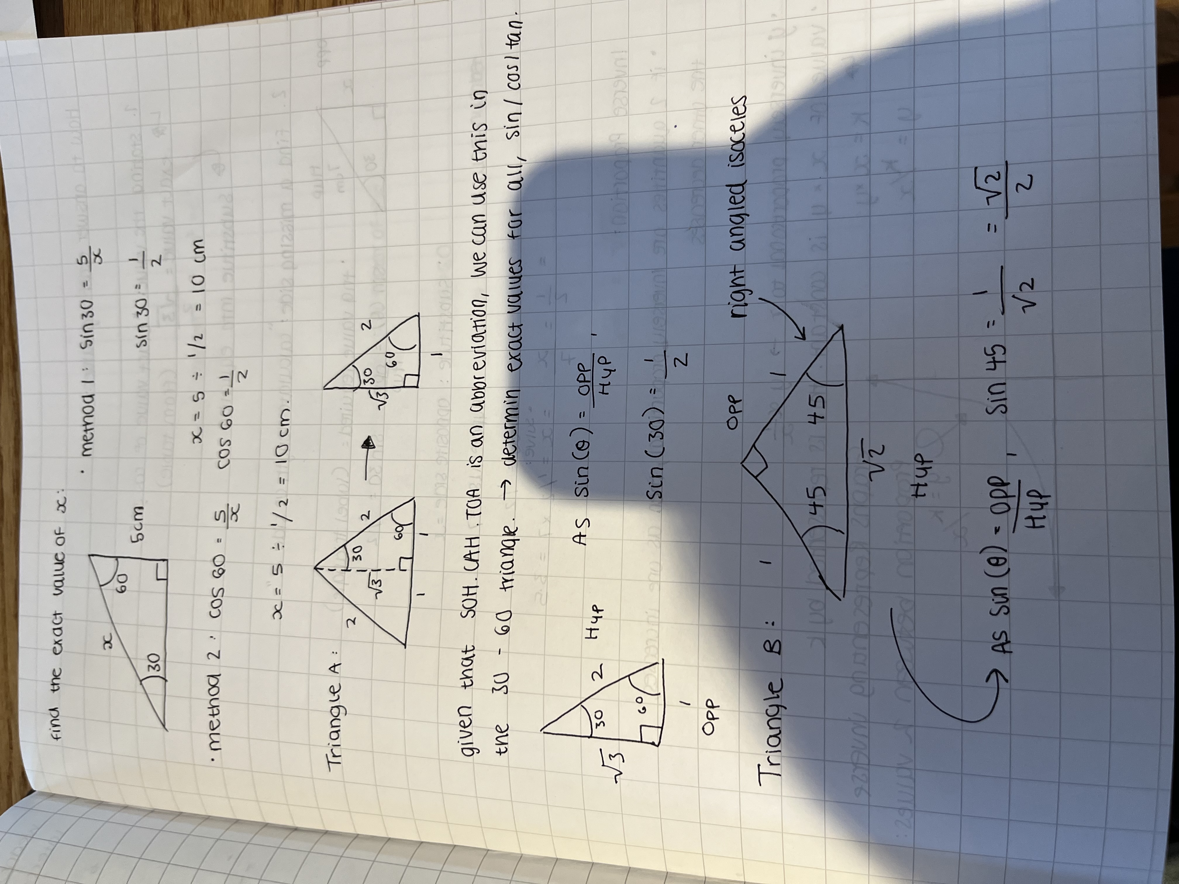 <p>using SOH.CAH.TOA we can find the values.</p>