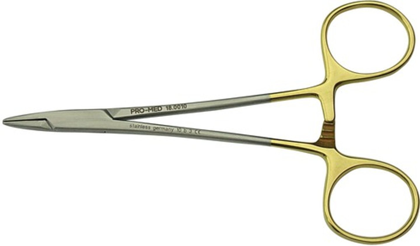 <p>Grasp and pass suture needles through tissue, Tying suture knots - More delicate, shorter, Ophthalmic procedures</p>