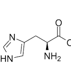 <p>Side chain pKa is 6; Only one N in the side chain is protonated; side chain group is called an imidazole ring; Polar, aromatic, charged, basic (positively charged).</p>