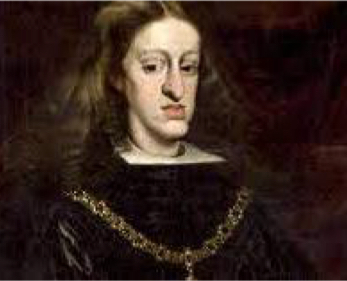 <p>Habsburg jaw due to inbreeding</p><p>Upper lip thicker</p><p>prominent nose</p><p>Everted lower eyelids</p><p>Maxilla hypoplasia</p>
