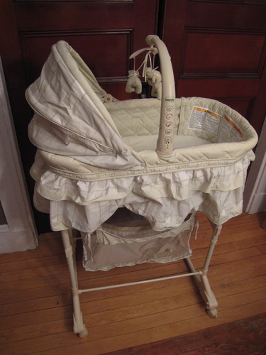 <p>A bed for a baby. Originally basket shaped.</p>