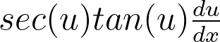 <p>sec(u)tan(u) * derivative of u</p>