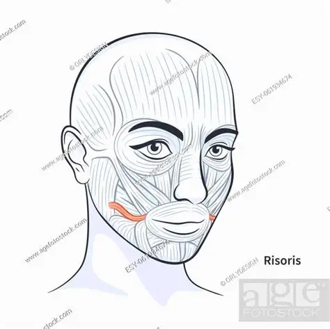 <p>Draws corners of mouth laterally (grimace).</p>