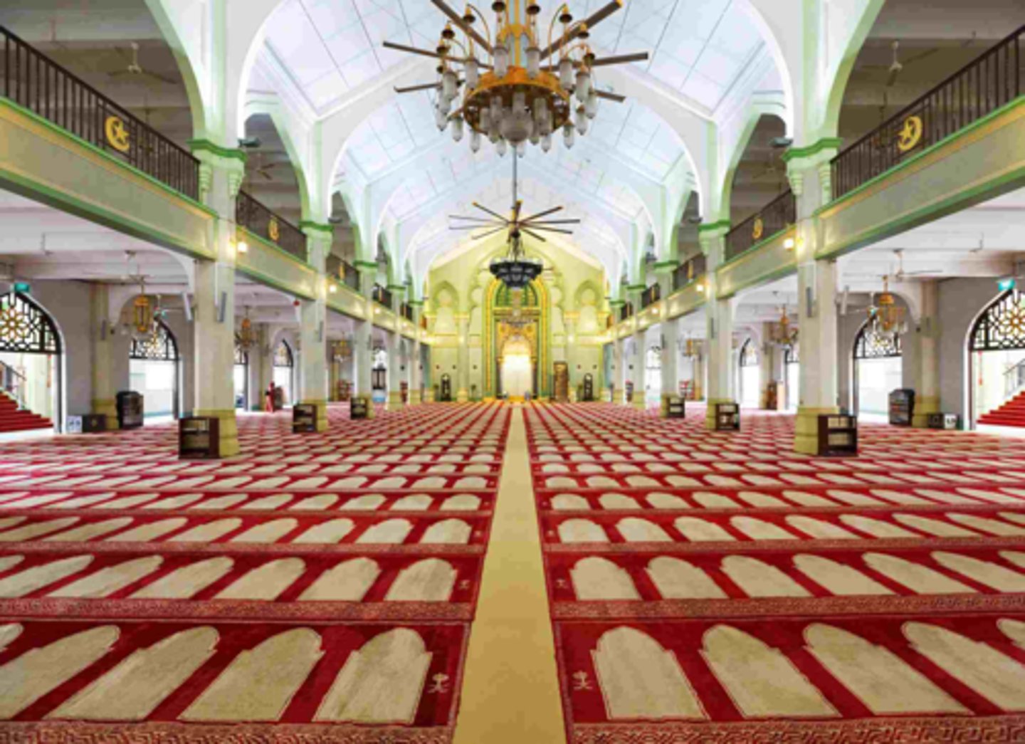 <p>The central area for prayer is called a (literally place for prayer).</p>