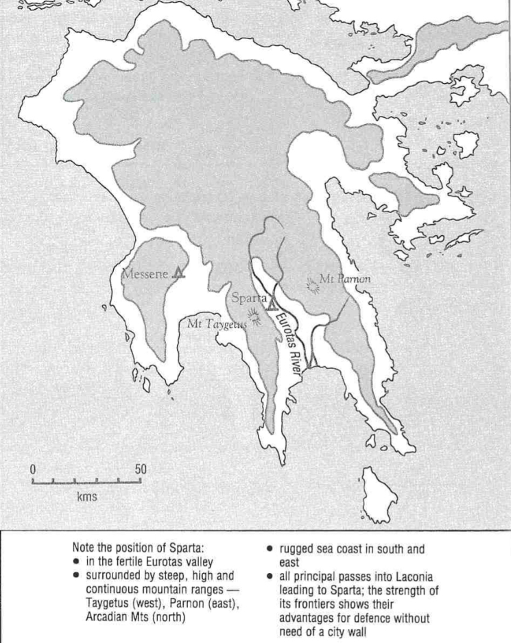 11th cent BCE Dorian presence was evident in Laconia, four adjacent villages are founded on the West Bank of the Eurotas River