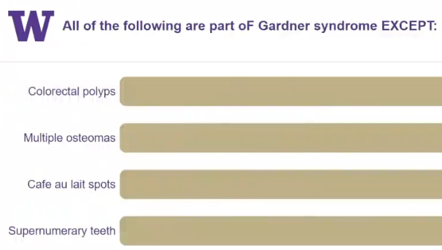<p>All of the following are features of Gardner syndrome EXCEPT: </p>