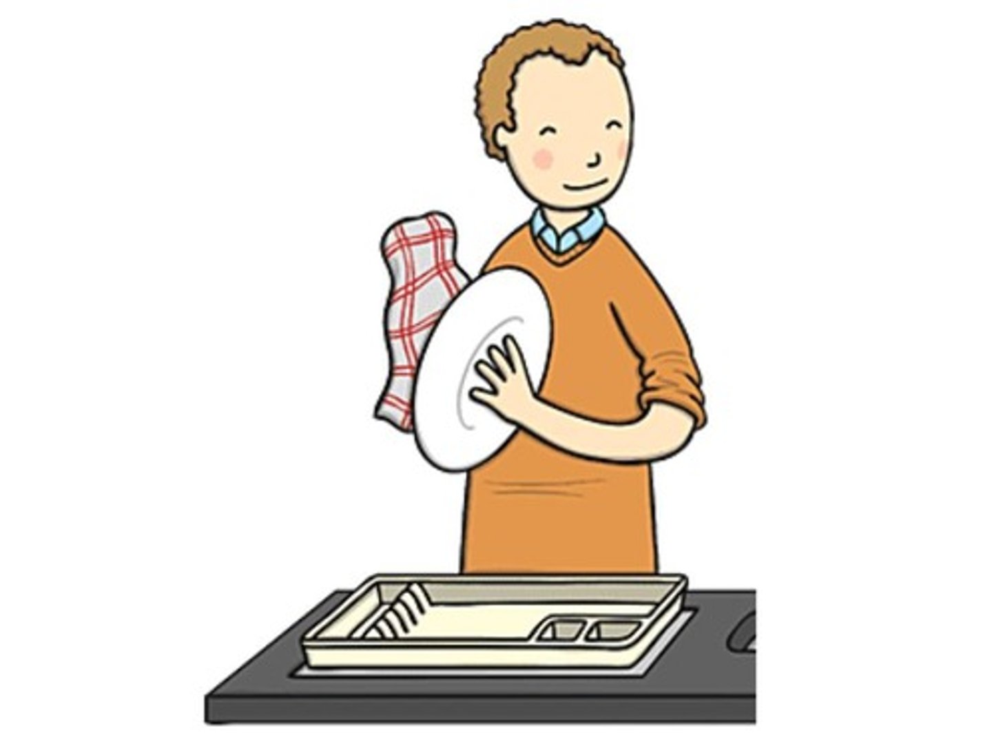<p>to dry the dishes</p>