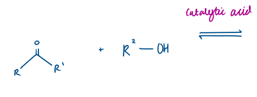 <p>Carbonyl + Alcohol</p>
