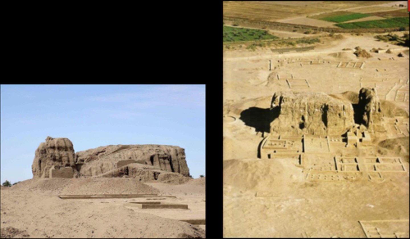 <p>- Egyptian temples are built of stone and have a very different structure from this temple</p><p>- We do not know what they were doing in here in terms of ritual practices, but this seemed to be a center of ritual expression at Kerma</p><p>- Really advanced architectural practices demonstrated that are completely different from Egyptian architecture</p><p>- Indicates that the Nubians were really developed and sophisticated, which is not always how the Nubians are portrayed</p><p>- Nubian king portrayed like both an Egyptian and Nubian</p><p>- Wearing crown of Upper Egypt with the uraeus</p><p>- Holding a smiting stick (Egyptian)</p><p>- Also holding a bow (Nubian)</p>