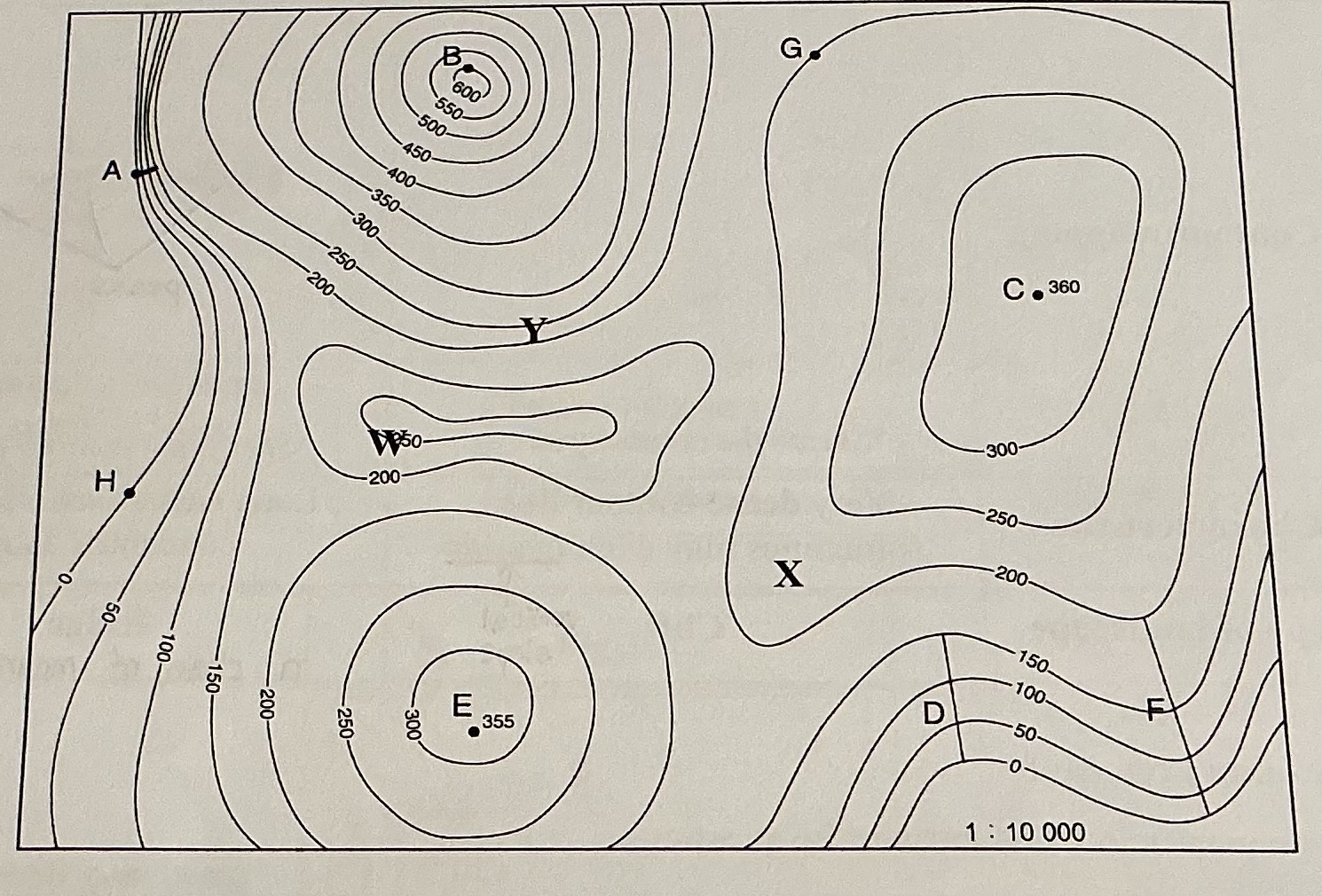 <p>What relief feature is A</p>