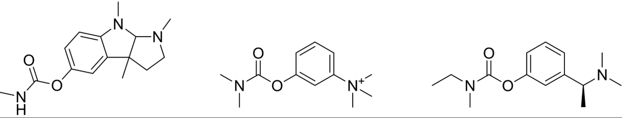 <p>Based on structure of these cholinergic drugs, which would selectively increase peripheral cholinergic activity and why?</p>
