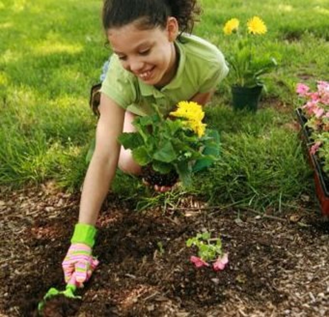 <p>to garden</p>