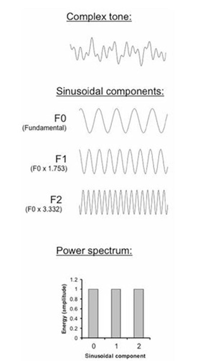 <p>A process by which a complex wave is decomposed into a set of component sinusoids.</p>