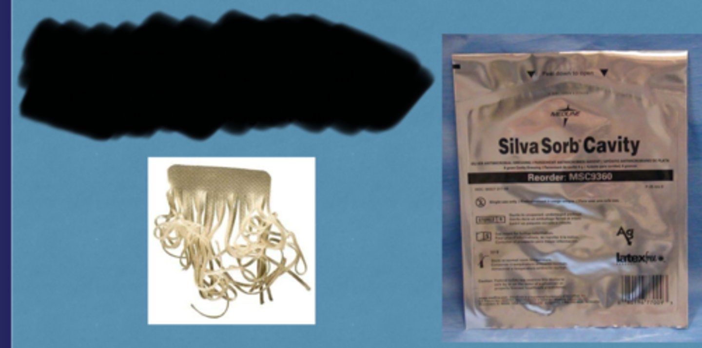 <p>Silvasorb dressing features a hydrogel sheet which releases antimicrobial silver. The cavity dressing is 20% water and can absorb up to 5 times its weight in fluid.</p><p>Primary Layer.</p>