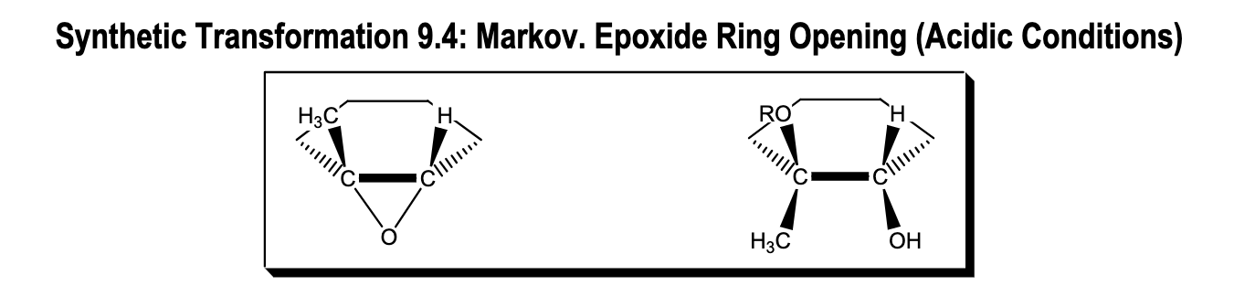 <p>Markov Epoxide Ring Opening (Acidic Conditions)</p>