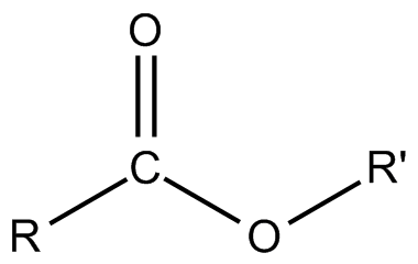 A condensation reaction between a carboxylic acid and an alcohol to form an ester link