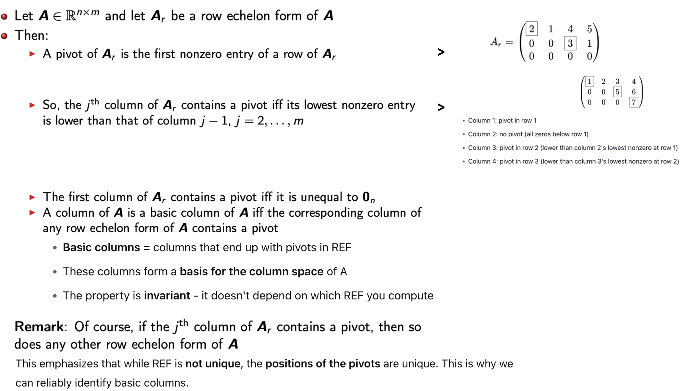 <p><strong>A<sub>r</sub> denotes REF of A</strong></p>