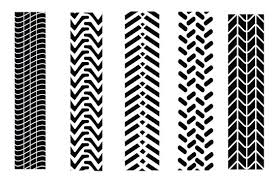 <p>tire treads= ridges and grooves that channel water away from the wheel and provide traction for the vehicle </p><p>the unique design of a tires surface</p>