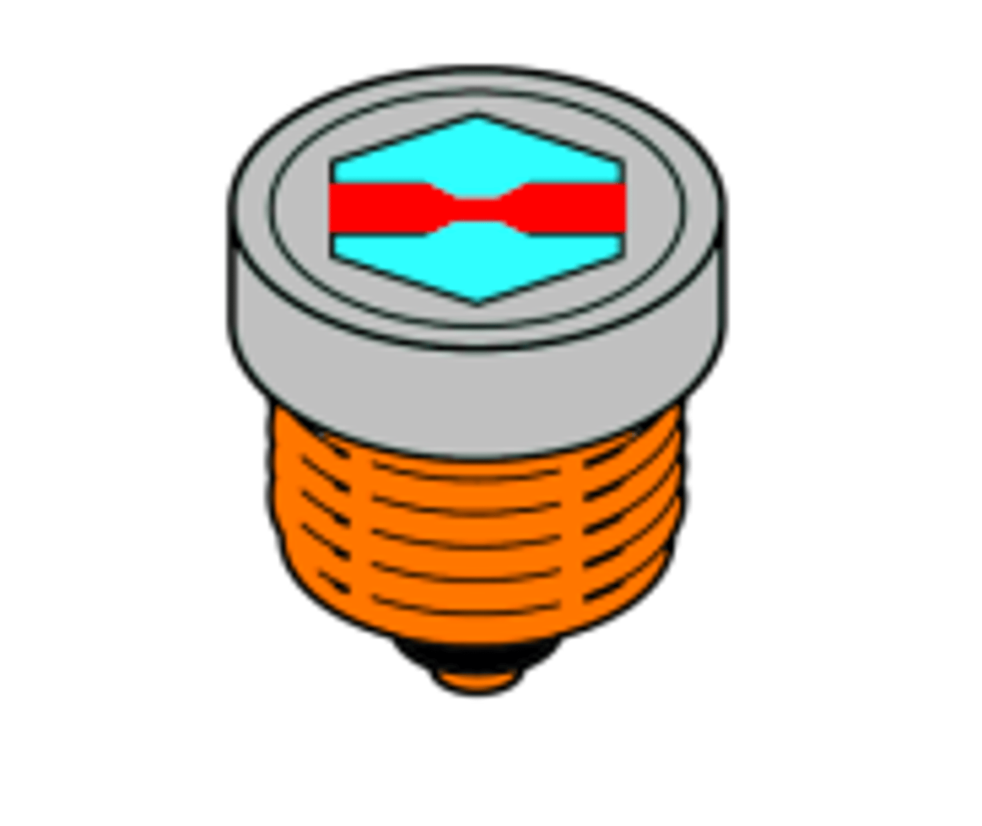 <p>a fuse housing a fusible link in a porcelain cup fitted with a threaded metal base</p>