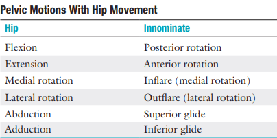 <p>Pelvic motions with hip movement</p>