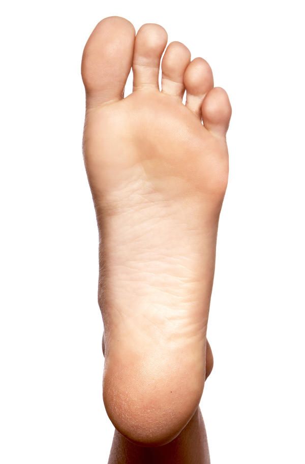 <p>sole of foot</p>