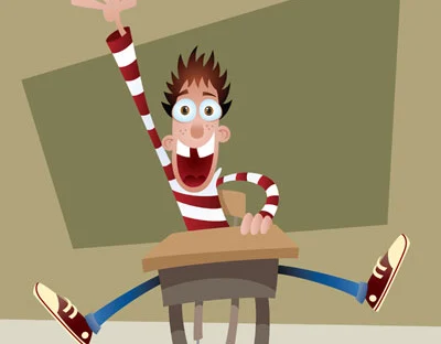 <p>Excessively energetic or eager </p>