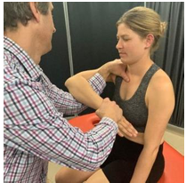 <ul><li><p>90deg shoulder flexion, 90deg elbow flexion</p></li><li><p>internally rotates shoulder to EOR</p></li><li><p>Positive test: reproduction of pain</p></li></ul><p>Testing for: <strong>Impingement</strong></p>