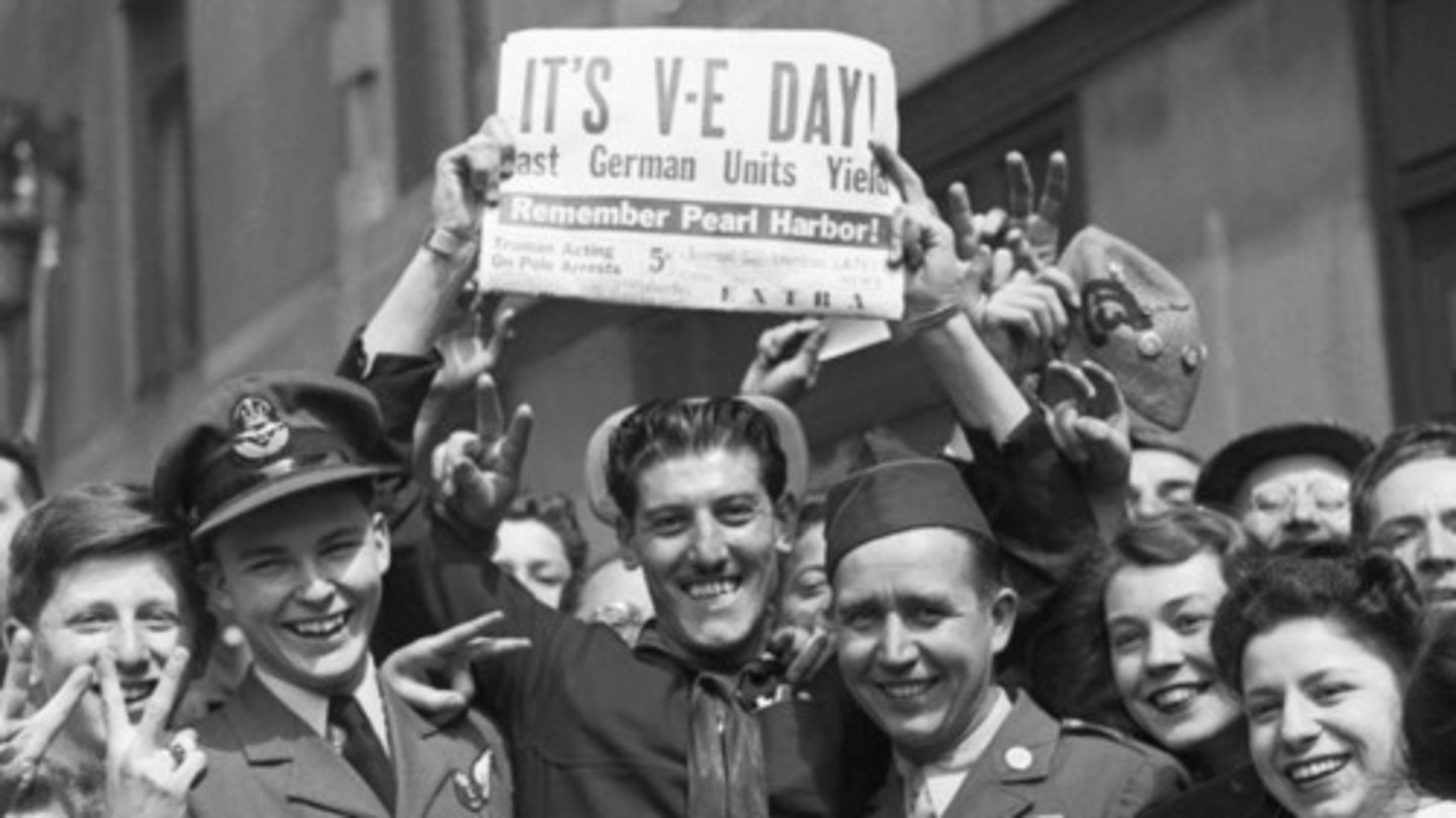 <p>May 8, 1945; Victory in Europe Day was the surrender of Germany</p>