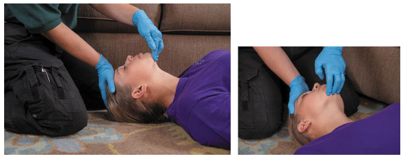 <p>a means of correcting blockage of the airway by the tongue by tilting the head back and lifting the chin. Used when no trauma or injury is suspected.</p>