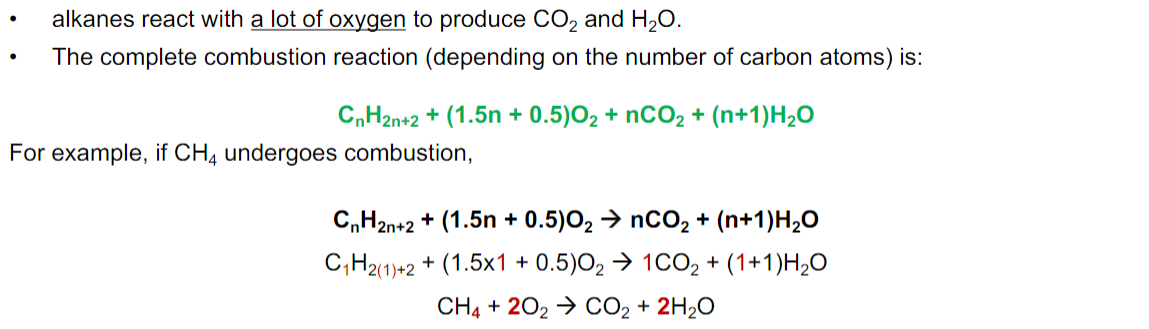 <p>Combustion in which a hydrocarbon burns in the presence of sufficient oxygen to produce carbon dioxide and water as products.</p>