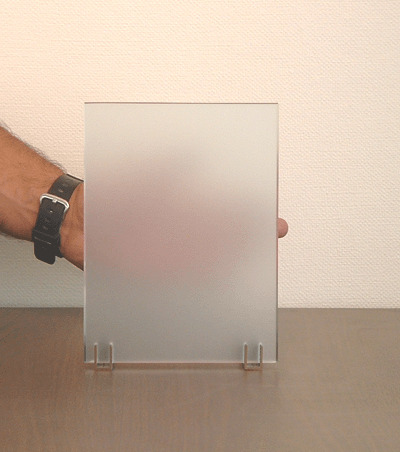 <p>Allowing light but not a clear image to pass through</p>