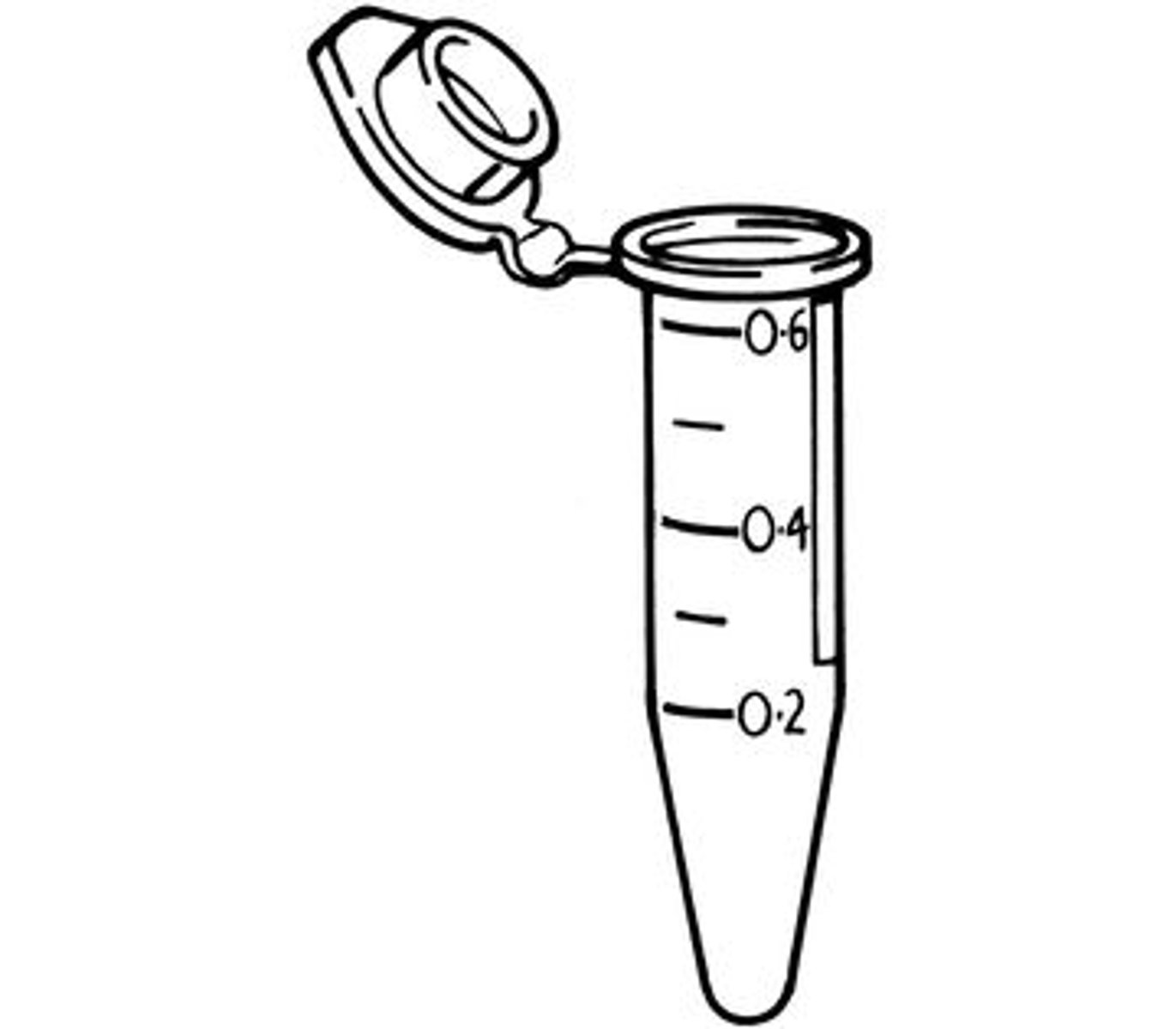 <p>small, cylindrical, plastic container with conical bottom; used to store and centrifuge small amounts of liquid</p>