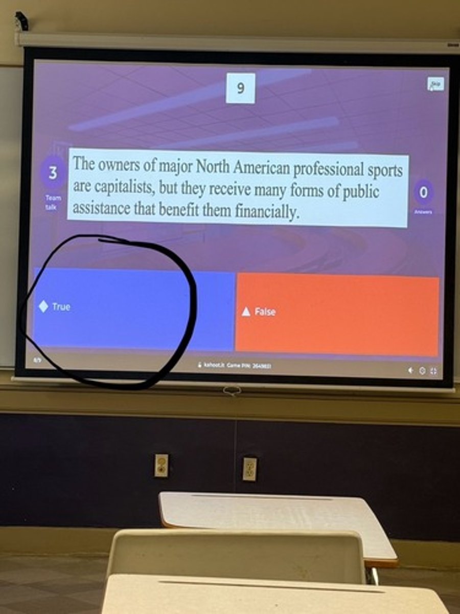 <p>The owners of major North American professional sports are capitalists, but they receive many forms of public assistance that benefit them financially.</p>