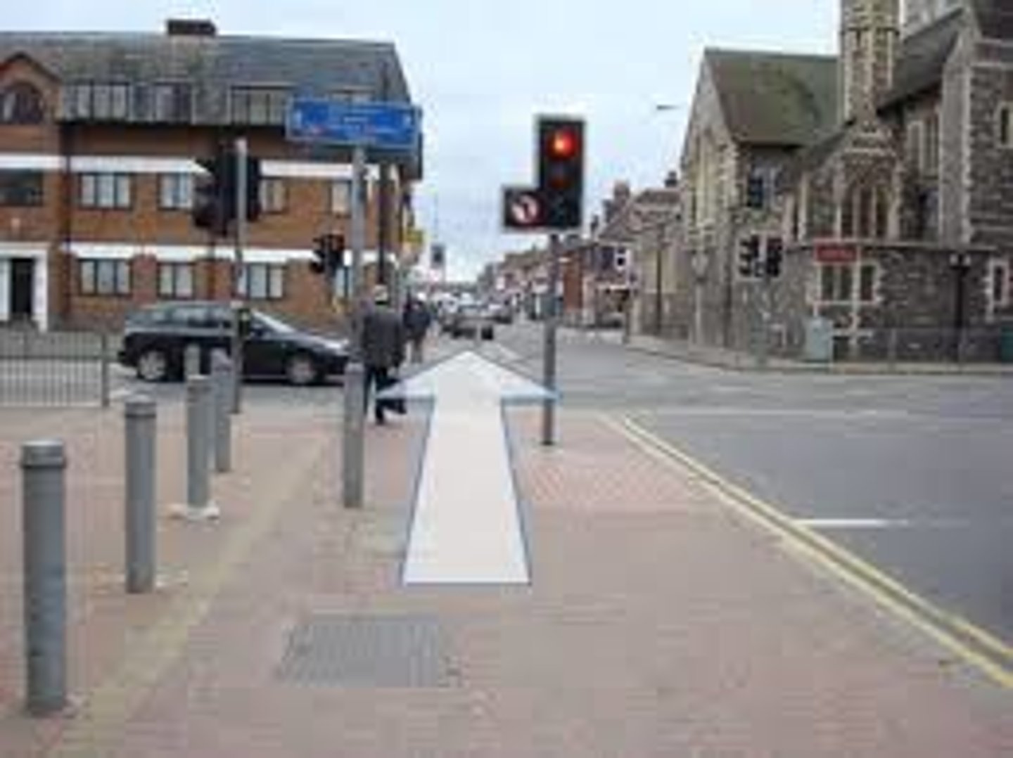 <p>Straight ahead</p>