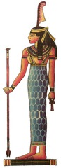 Appearance: Wears ostrich feather on her head; weighing scales are also shown with her

Role: Goddess of law/order/truth/balance